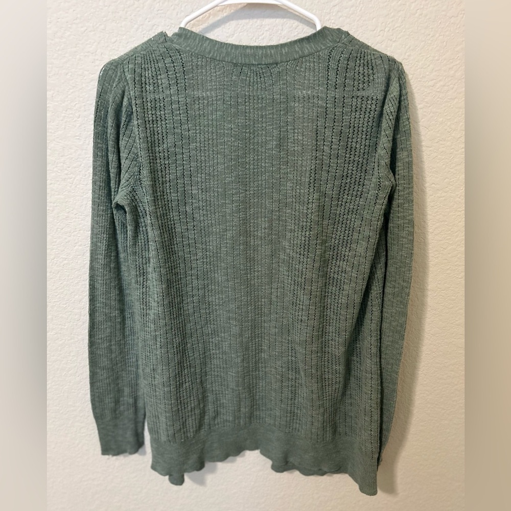 Love Ellie Open Front Ribbed Cardigan Olive Size Small Lightweight - Picture 5 of 6